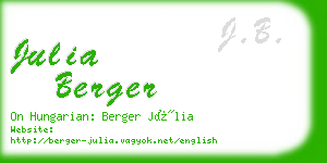 julia berger business card